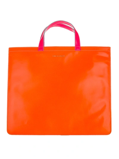 Shop Comme Des Garçons Wallet Fluo Slim Tote In Yellow Orange