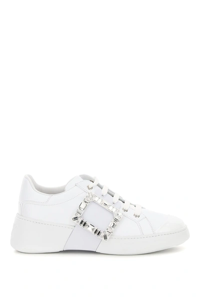Shop Roger Vivier Viv Skate Strass Sneakers In Bianco (white)