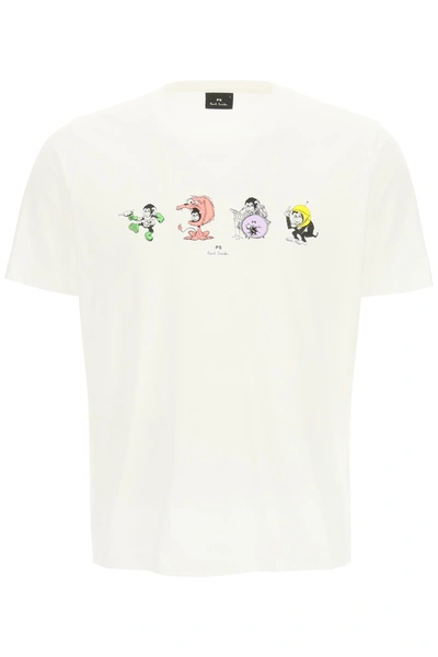 Shop Ps By Paul Smith Monkeys Print T-shirt In White (white)