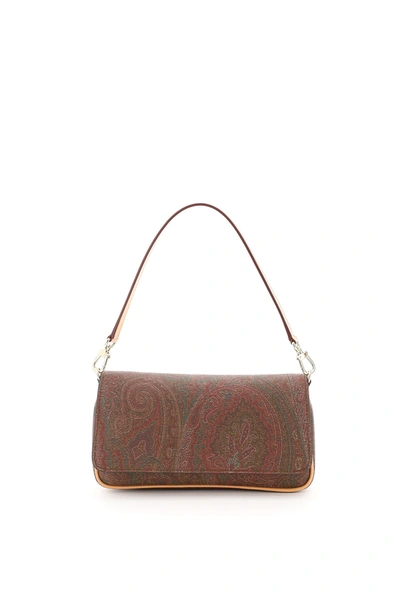 Shop Etro Paisley Mini Bag In Red (brown)