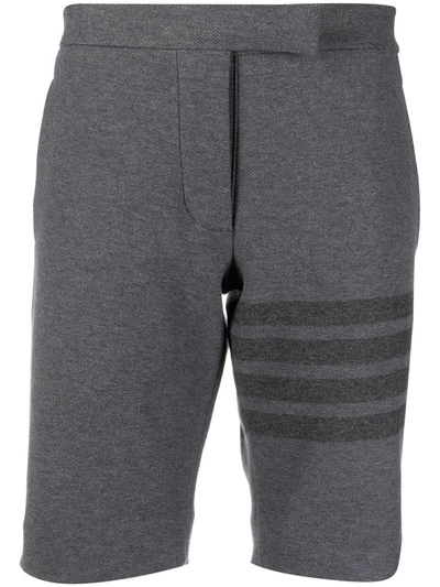 Shop Thom Browne 4-bar Stripe Twill Shorts In Grau