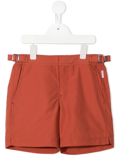 Shop Orlebar Brown Side-buckled Swim Shorts In Brown
