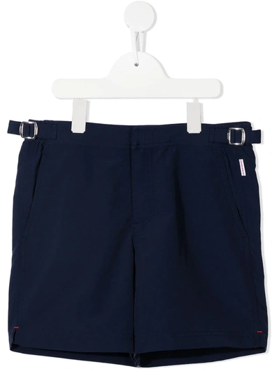 Shop Orlebar Brown Side-buckled Swim Shorts In Blue