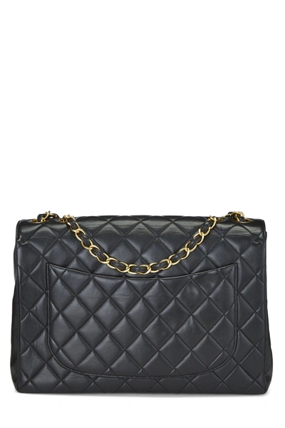 Pre-owned Chanel Black Quilted Lambskin Half Flap Jumbo