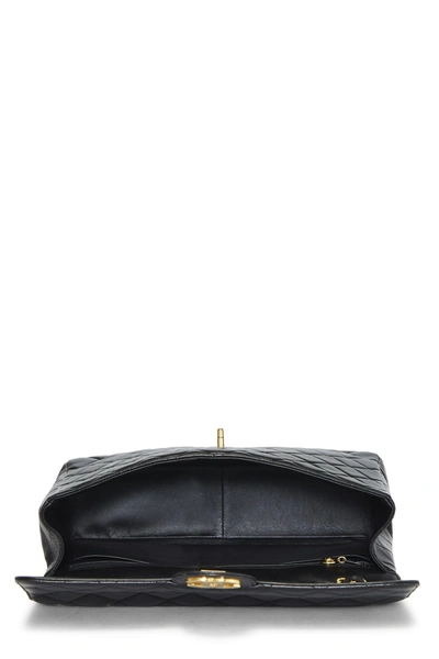 Pre-owned Chanel Black Quilted Lambskin Half Flap Jumbo