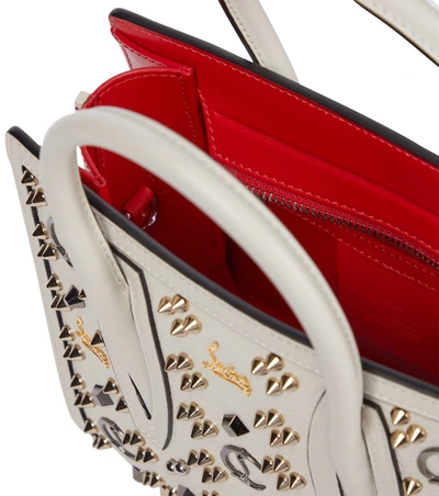 Shop Christian Louboutin Paloma S Mini Embellished Leather Tote In 金属感