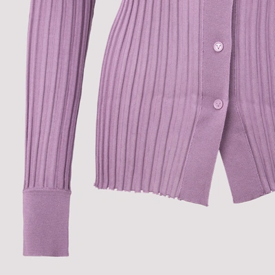 Shop Bottega Veneta Silk Shirt In Pink &amp; Purple