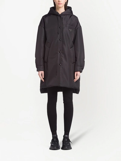 Shop Prada Light Re-nylon Raincoat In Nero 1