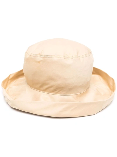 Shop Prada Rolled-brim Canvas Sun Hat In Nero