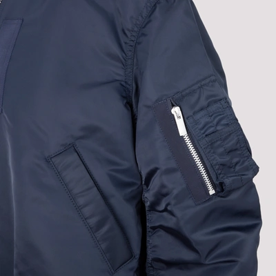 Shop Sacai Nylon Blouson Jacket In Blue