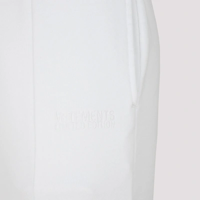 Shop Vetements Cotton Logo Sweatpants In White