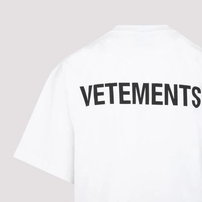 Shop Vetements Vetemets Cotton Logo T-shirt Tshirt In White