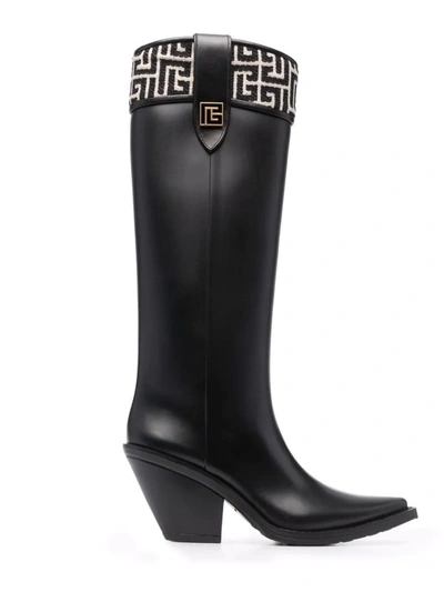 Shop Balmain Black Rubber Tess Boots In Nero