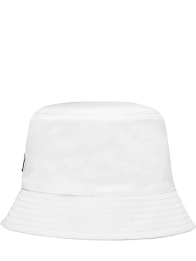 Shop Prada White Re-nylon Bucket Hat