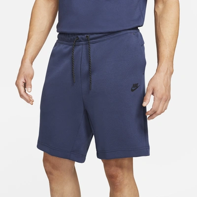 Shop Nike Mens  Tech Fleece Shorts In Midnight Navy/black
