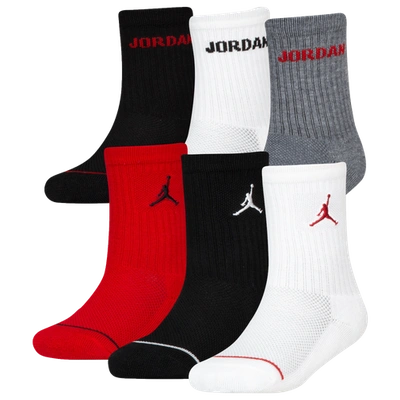 Shop Jordan Boys  Legend Crew Socks 6-pack In Black/red/red