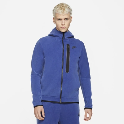 Shop Nike Mens  Tech Fleece Full-zip Hoodie In Blue/black