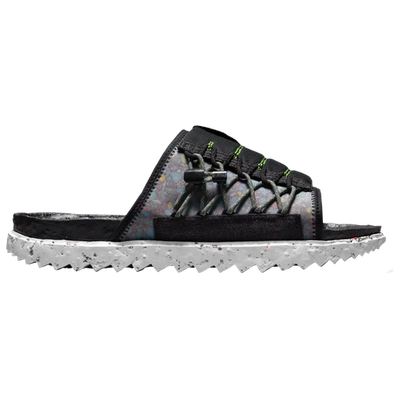 Shop Nike Mens  Asuna Crater Slide In Black/grey/green