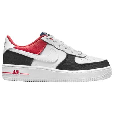 Shop Nike Boys  Air Force 1 Lv8 In White/midnight Navy/redchile Red