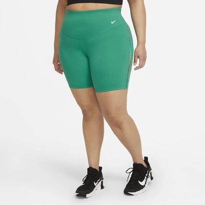 Shop Nike Womens  One Rainbow Ladder 7short (plus Size) In Green/white