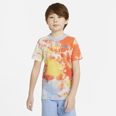 Shop Nike Boys  Beach Block T-shirt In White/white