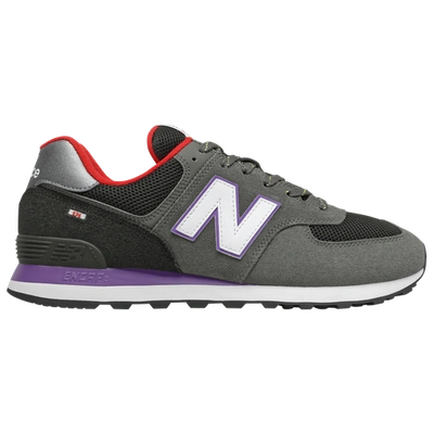 New Balance Men's 574 Casual Shoes In Grey/black/purple | ModeSens