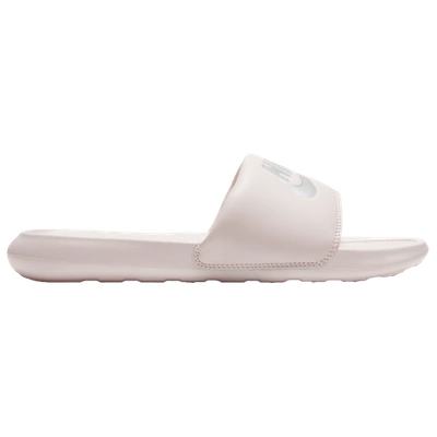 Shop Nike Womens  Victori One Slides In Pink/silver
