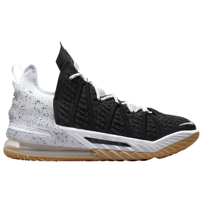 Shop Nike Mens Lebron James  Lebron 18 In Black/white/gum Med Brown