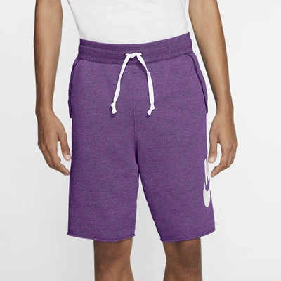 Shop Nike Mens  Alumni Shorts In Purple Nebula/heather/sail