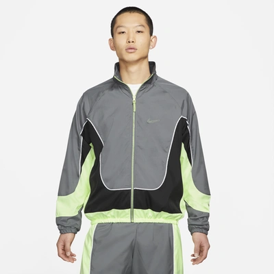 Nike Throwback Men's Basketball Jacket In Smoke Grey/black/barely Volt |  ModeSens