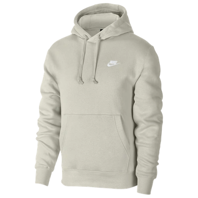 Shop Nike Mens  Club Pullover Hoodie In Light Bone/light Bone/white