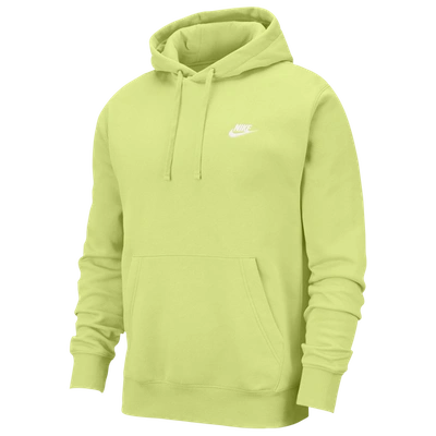 Shop Nike Mens  Club Pullover Hoodie In Limelight/white