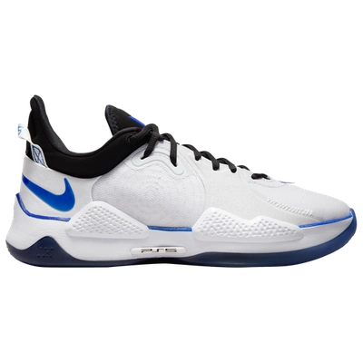 Shop Nike Mens  Pg 5 In White/black/blue