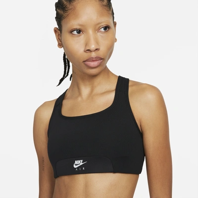 Shop Nike Womens  Swoosh Air Bra In Black/black