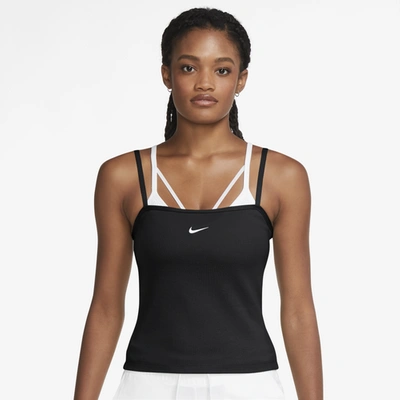 Shop Nike Womens  Nsw Essential Cami Tank Top In Black/white