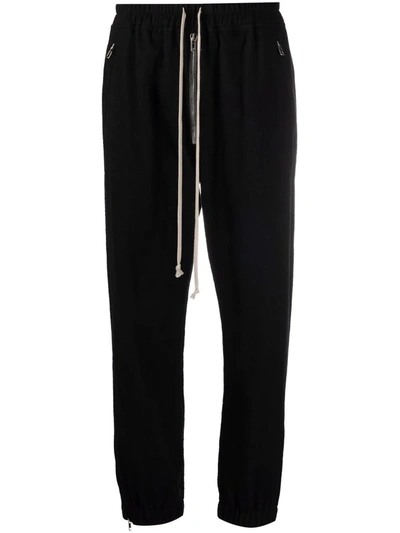 Shop Rick Owens Drawstring Straight Trousers In Black