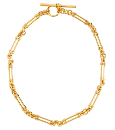 Shop Saint Laurent T-bar Link-chain Necklace In Gold