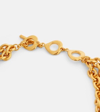Shop Saint Laurent Tasseled Curb-chain Necklace In Gold