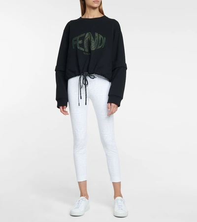 Shop Fendi Vertigo Convertible Cotton Sweatshirt In Black