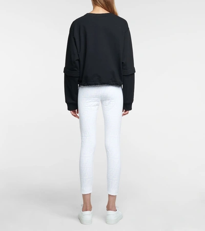 Shop Fendi Vertigo Convertible Cotton Sweatshirt In Black