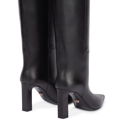 Versace Virtus Knee-high Leather Boots In Black | ModeSens