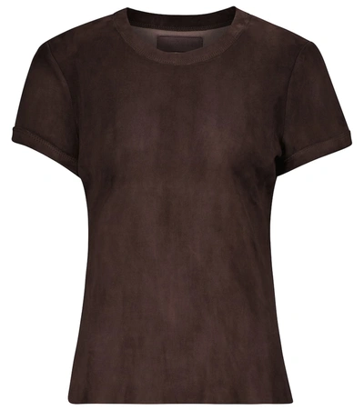 Shop Stouls S.05 Leather T-shirt In Brown