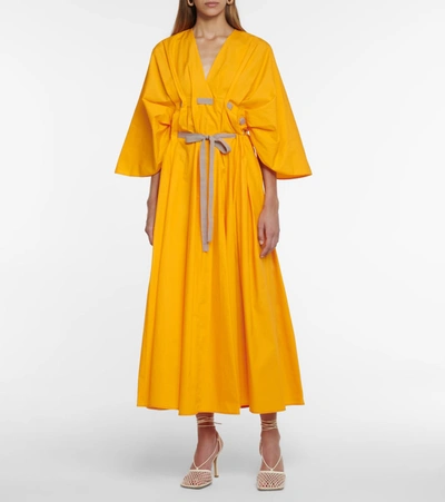 Shop Roksanda Naomina Cotton Poplin Dress In Yellow