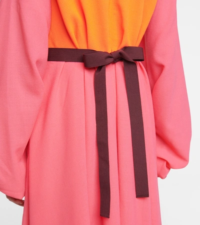 Shop Roksanda Nyala Pleated Wool Dress In Orange