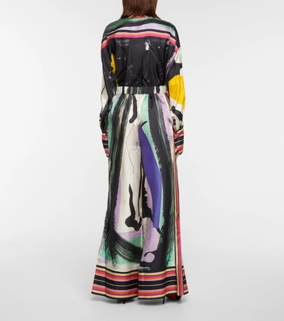 Shop Roksanda Callata Printed Silk Pants In Multicoloured