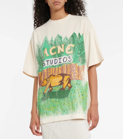 Shop Acne Studios Printed Cotton T-shirt In White