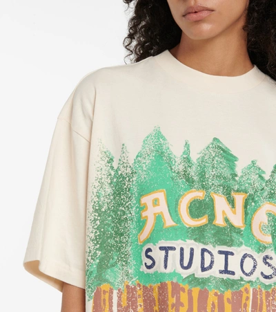 Shop Acne Studios Printed Cotton T-shirt In White