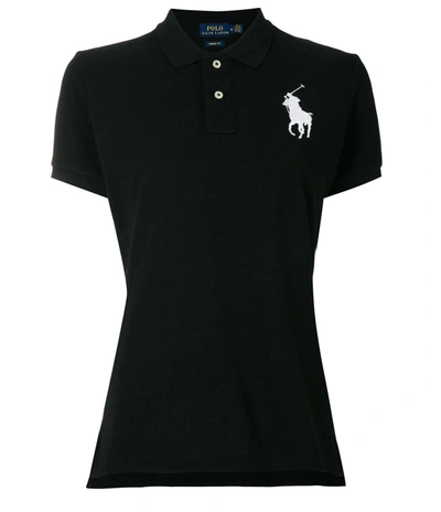 Shop Polo Ralph Lauren Ladies Black Skinny Fit Big Pony Polo Shirt