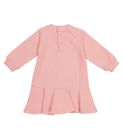 Shop Moschino Baby Stretch-cotton Sweater Dress In Pink