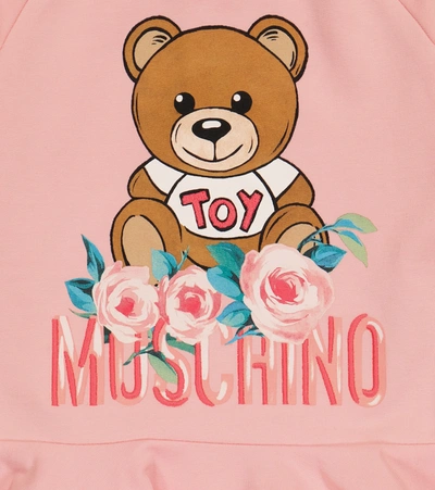 Shop Moschino Baby Stretch-cotton Sweater Dress In Pink